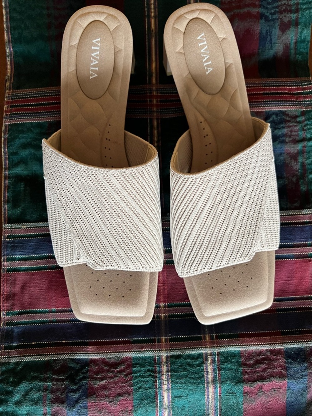Vivaia AdaptAll Square Toe Women's Beige Slide Sandals